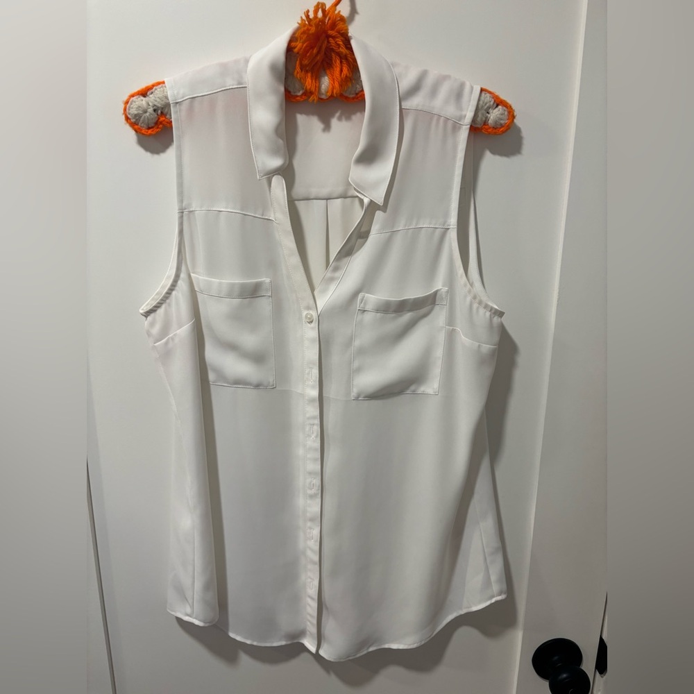 Express white portion blouse, large